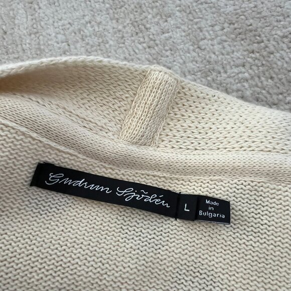 Gudrun Sjoden Cotton Polka Dot Cardigan Sweater L - Picture 2 of 10